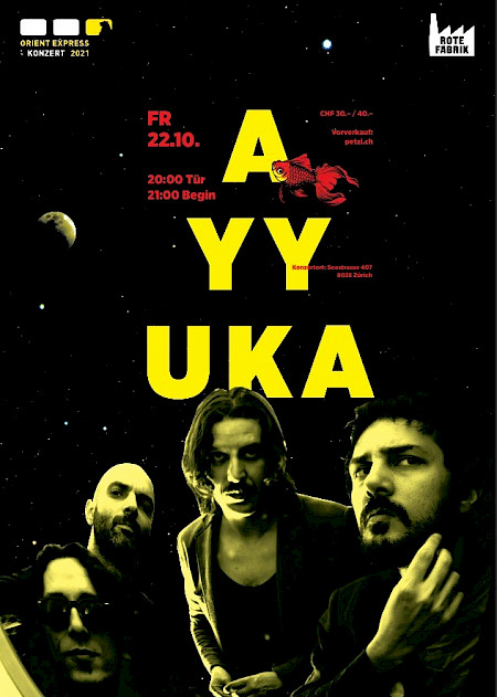 Flyer Ayyuka - psychedelisch-surfig-orientalischer Rock aus der Türkei