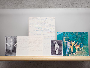 Ausstellungsansicht der aktuellen Schau «Suzanne Perrottet. After Dada, After Dance», Cabaret Voltaire 2025. Photo: Cedric Mussano