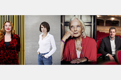 Bildcredit: Ann Demeester © Franca Candrian, Kunsthaus Zürich; Barbara Bleisch © Mirjam Kluka; Gabriele von Arnim © Paulina Hildesheim; Matthias Schulz © Opernhaus Zürich, Gaetan Bally.